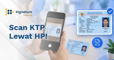 Ilustrasi cara scan KTP lewat HP menggunakan kamera smartphone untuk menghasilkan salinan digital e-KTP yang jernih, rapi, dan terverifikasi secara aman.