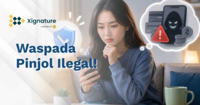 Ilustrasi seorang wanita tampak cemas memperhatikan smartphone, memikirkan risiko ancaman penipuan pinjol ilegal dan penyalahgunaan data e-KTP oleh oknum tidak bertanggung jawab.