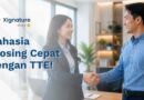 Dua profesional sedang bersalaman setelah berhasil menyepakati kontrak kerjasama bisnis menggunakan tanda tangan elektronik (TTE) tersertifikasi yang cepat dan legal.