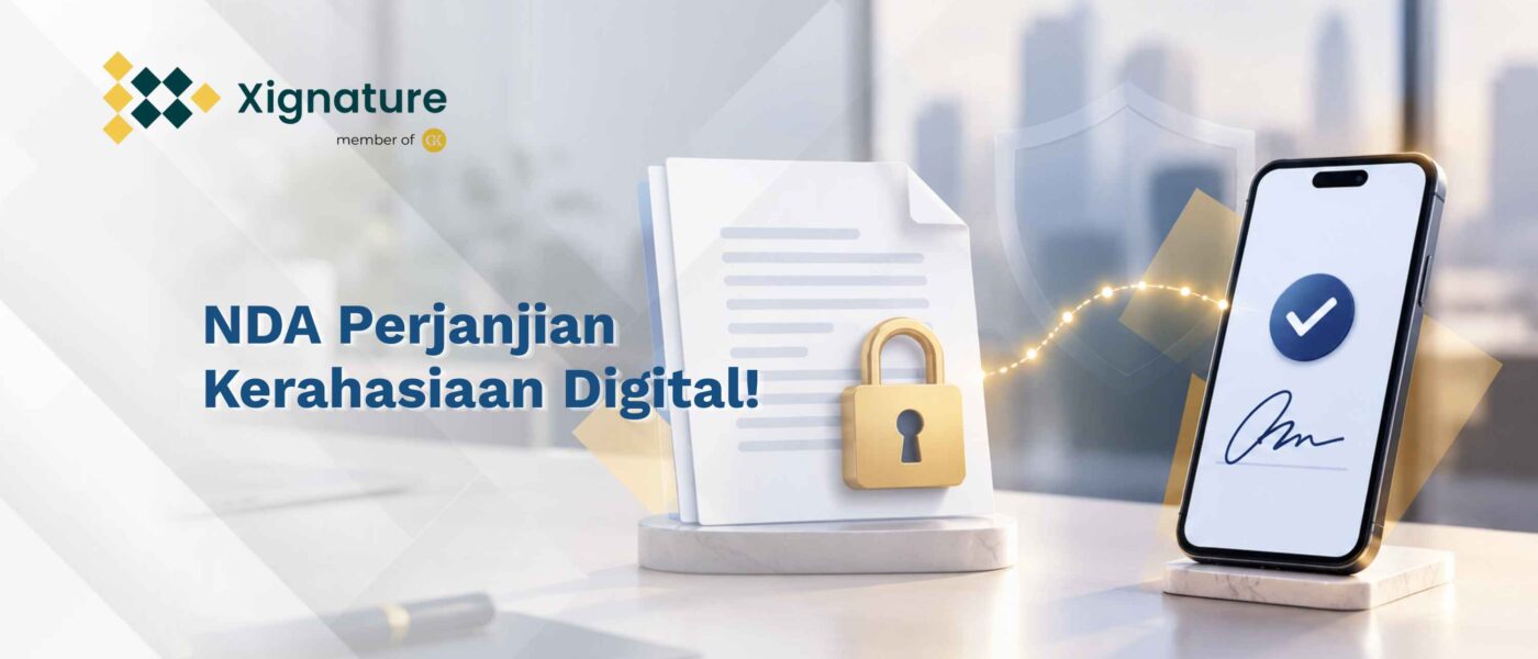 Foto dua orang berjabat tangan menandatangani NDA digital di tablet