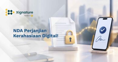 Foto dua orang berjabat tangan menandatangani NDA digital di tablet
