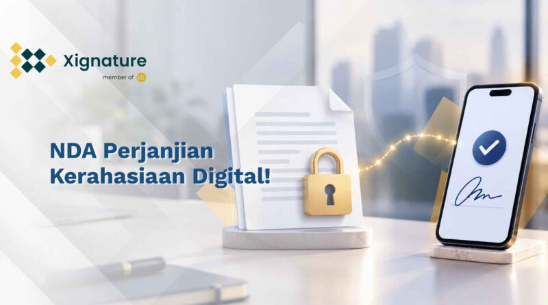 Foto dua orang berjabat tangan menandatangani NDA digital di tablet