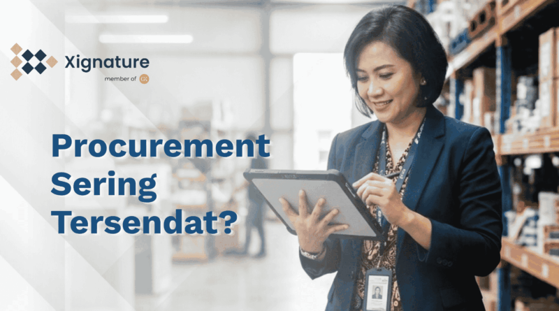 Manajer procurement menyetujui dokumen pengadaan barang secara digital lewat tablet